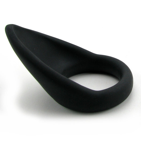 Black Teardrop Shaped Silicone Cock Ring, image 2