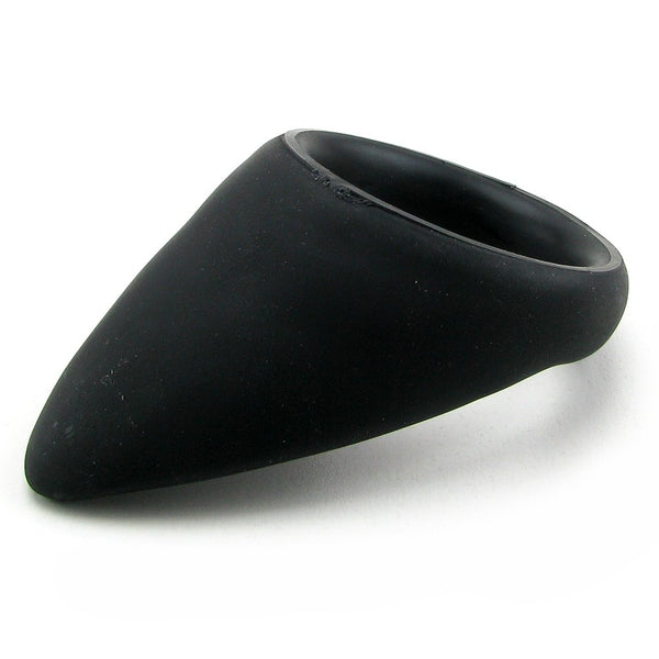 Black Teardrop Shaped Silicone Cock Ring, image 3